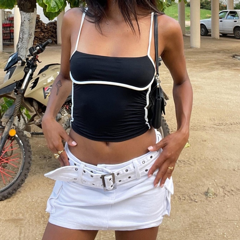 PRINCESS POLLY white denim skirt